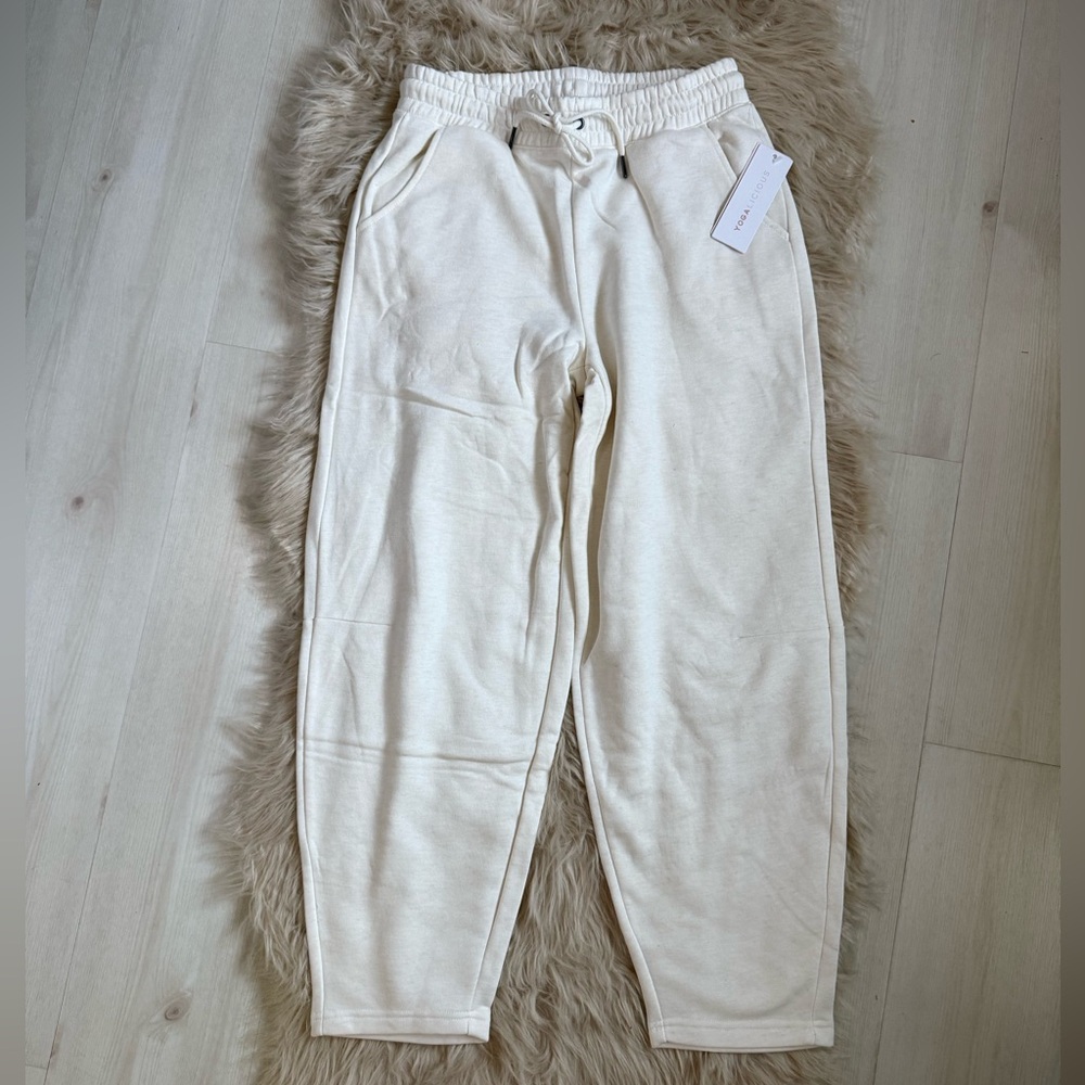 Yogalicious Cream Drawstring Track Pants - Picture 2 of 11